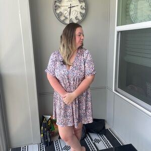 Pink floral Babydoll dress